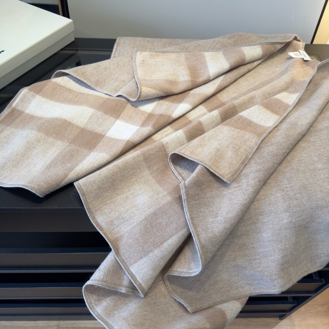 Burberry Reversible Plaid Cape Shawl