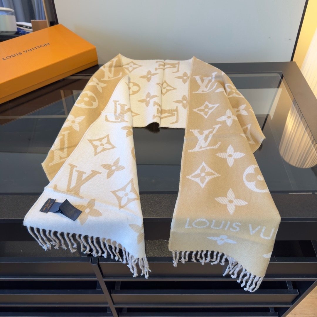 Louis Vuitton Oversized Monogram Wool Scarf - 180 x 30 cm