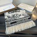 Dior Fringed Toile Square Scarf