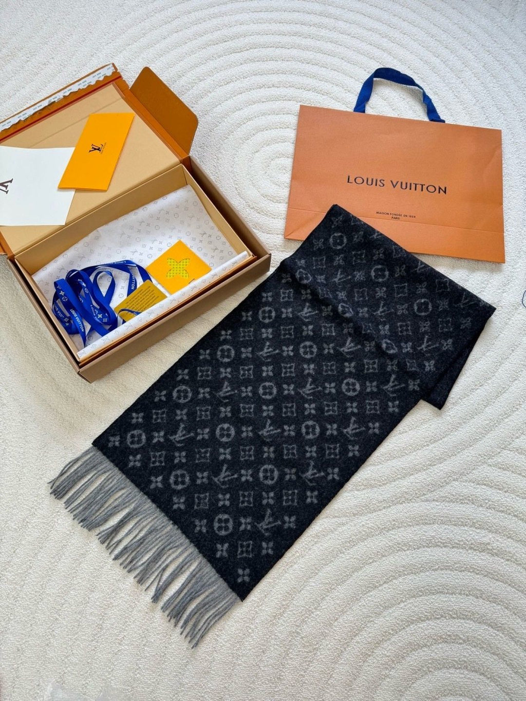 Louis Vuitton Men's Monogram Fringe Scarf - 30 x 180 cm