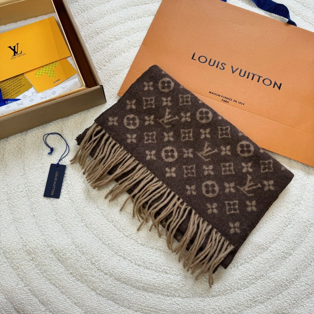 Louis Vuitton Men's Tonal Monogram Cashmere Scarf