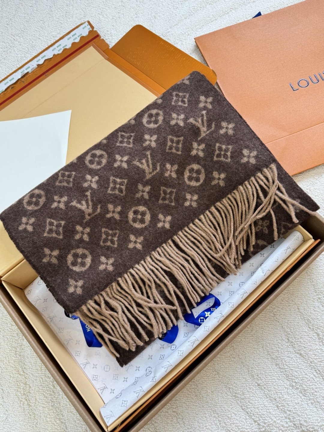 Louis Vuitton Two-Tone Reversible Monogram Scarf - 30 x 180 cm