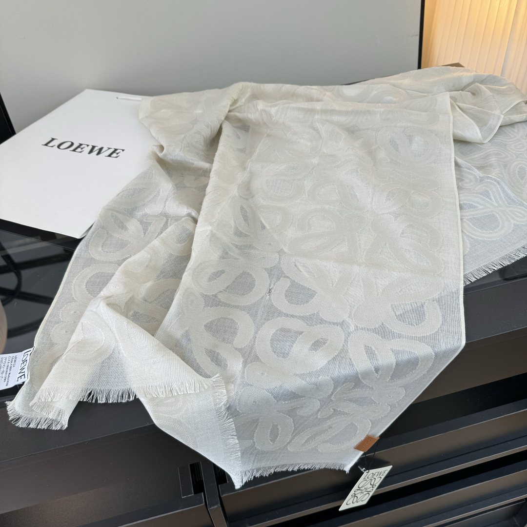 Loewe Anagram Fringed Scarf