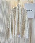 Loewe Ivory Anagram Fringe Scarf