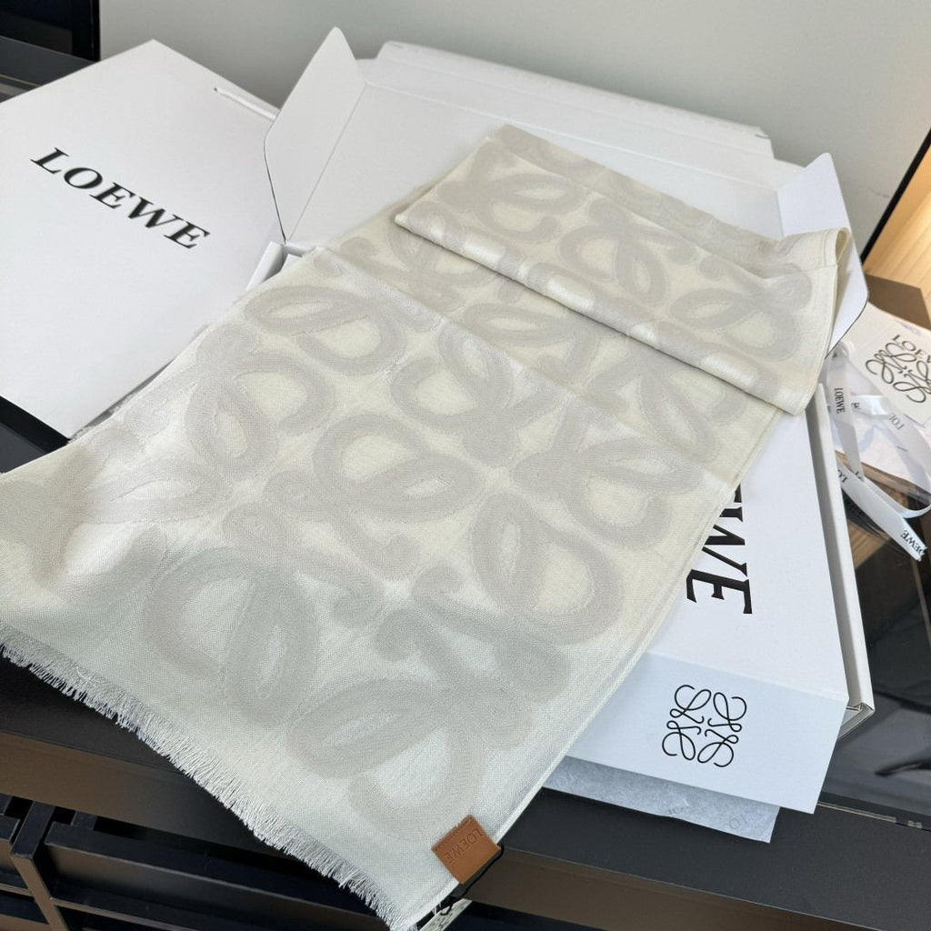 Loewe Anagram Fringed Scarf