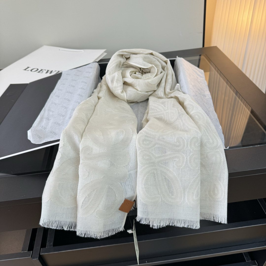 Loewe Anagram Fringed Scarf