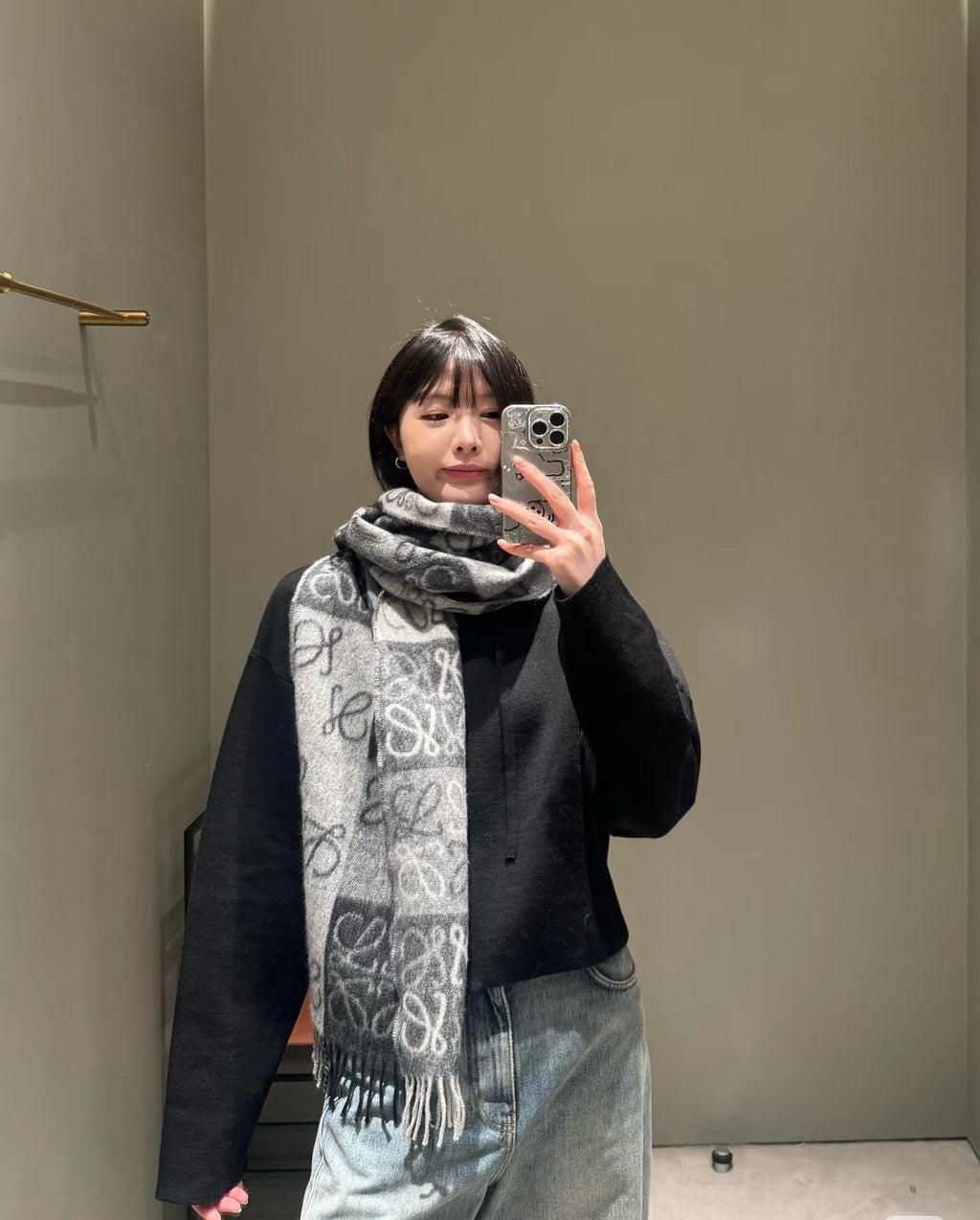 Loewe Fringed Loop-Motif Scarf