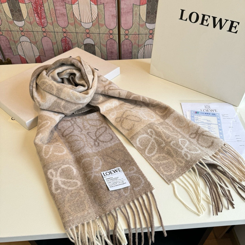 Loewe Fringed Loop-Motif Scarf